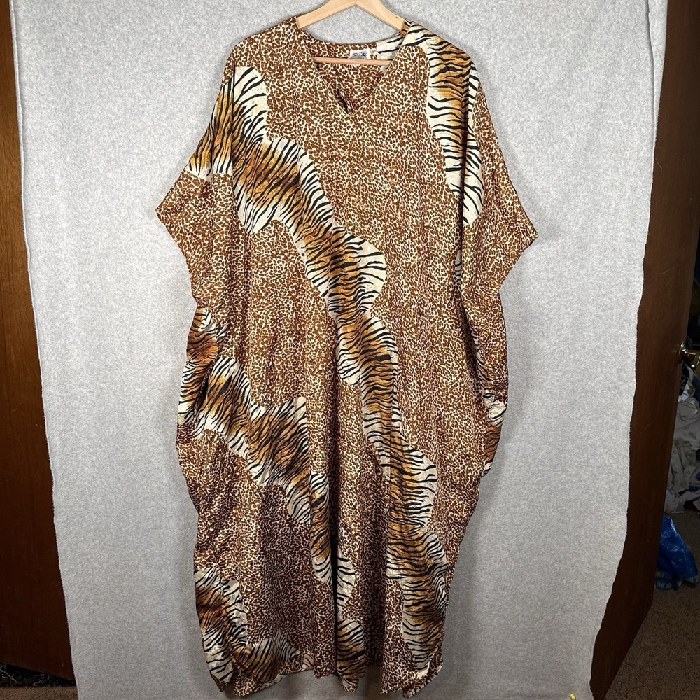 Vintage Sante Classics Kaftan Dress OS Animal Print